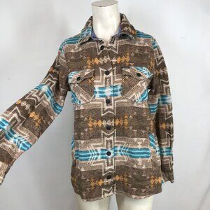 ROCK AND ROLL DENIM ~ WOMENS MEDIUM ~ AZTEC BUTTON UP SHIRT JACKET SHACKET